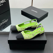 CC SLINGBACK 25S 25 MM IN GREEN FABRIC MIX TWEED