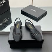 CC SLINGBACK 25S IN BLACK FABRIC AND TWEED SEQUINED