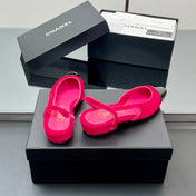 CC PONY HAIR SLINGBACK 25S IN PINK MIX BLACK GLOSSY LEATHER