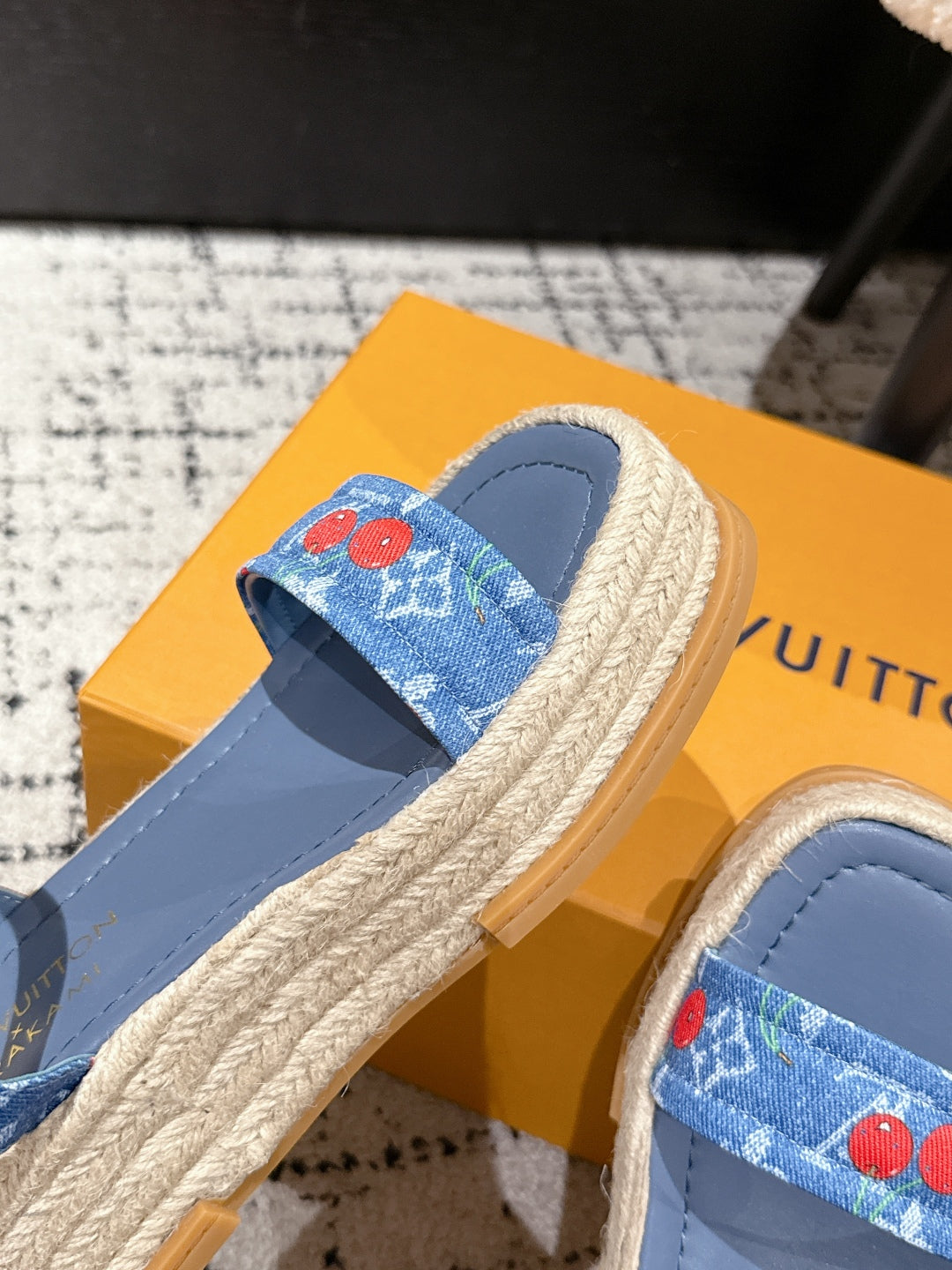 LV PLATFORM ESPADRILLE SANDALS 25S IN BLUE DENIM