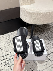 DIOR ADJUSTABLE STRAP SANDALS 25S 50 MM IN BLACK FABRIC MIX CALFSKIN STYLE 5
