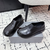 PRADA 26S SLIP ON SHOES IN BLACK SMOOTH CALFSKIN