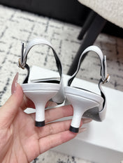 CELINE 26S HIGH-HEEL SLINGBACK 35 MM IN WHITE CALFSKIN
