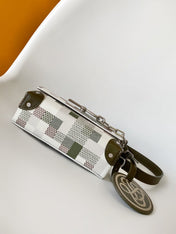 STEAMER WEARABLE WALLET 16 IN BEIGE AND KHAKI COLORWAY COATED CANVAS