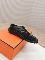 KIGA SNEAKER IN BLACK CROCHET KNIT AND CALFSKIN