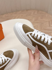 HM 25S SNEAKER LOW SPORTS IN BROWN SUEDE MIX WHITE LAMBSKIN