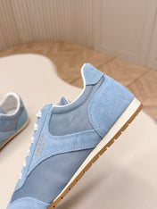 PRADA 26S CLASSIC SNEAKERS IN SKY BLUE SUEDE AND NYLON