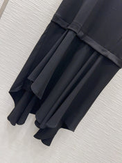 Loewe 2025 Irregular Flowing Dress Black Cotton
