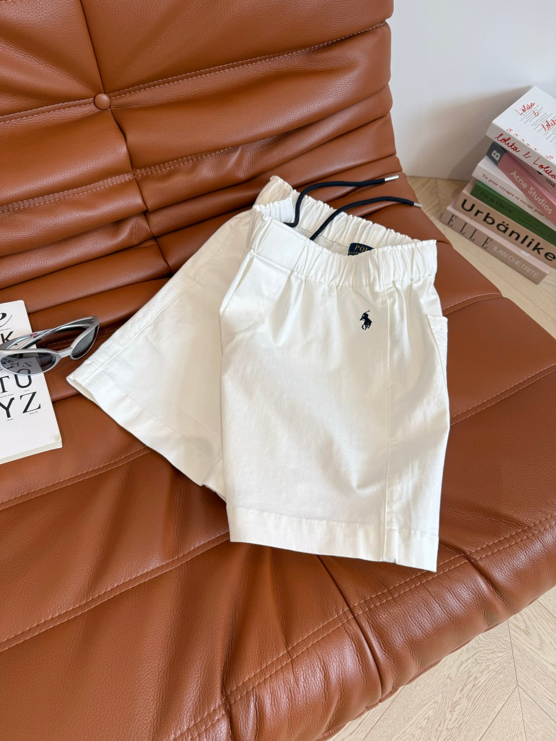 COTTON SHORTS WITH PONY EMBROIDERY NAVY 265773