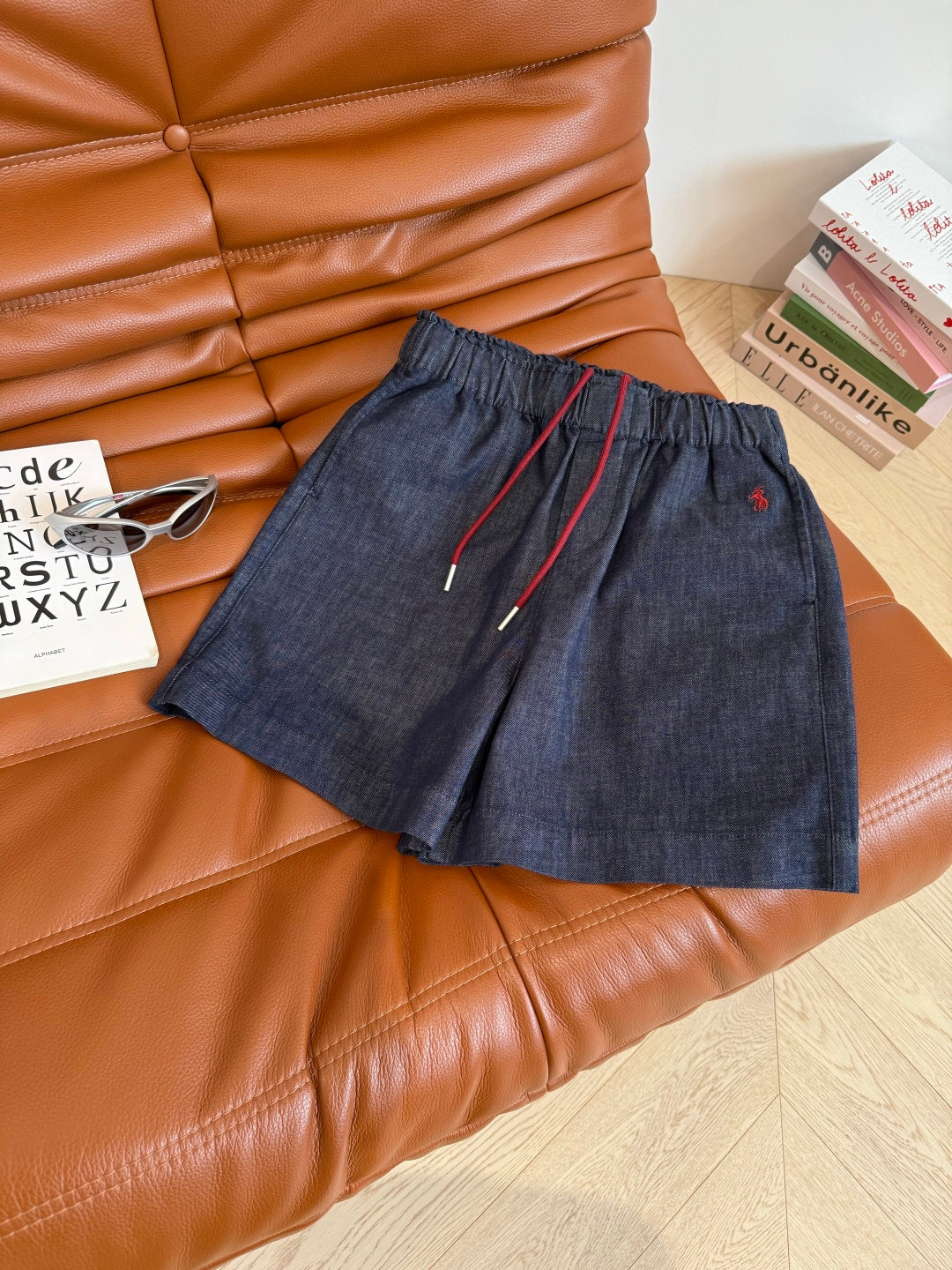 COTTON SHORTS WITH PONY EMBROIDERY NAVY 265773