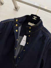 ZIMMERMANN 26S STAND COLLAR DENIM SHIRT STYLE 41