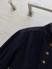 ZIMMERMANN 26S STAND COLLAR DENIM SHIRT STYLE 41