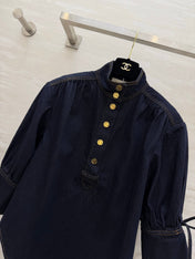 ZIMMERMANN 26S STAND COLLAR DENIM SHIRT STYLE 41