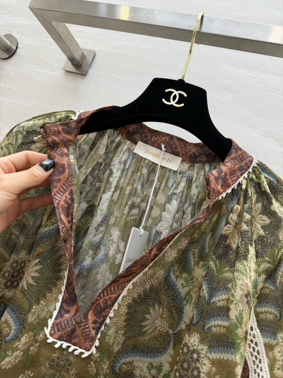 ZIMMERMANN 26S INTO THE EAST PATTERNED BLOUSE 317553