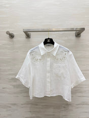 CELINE 26S WHITE SHORT-SLEEVE SHIRT 414