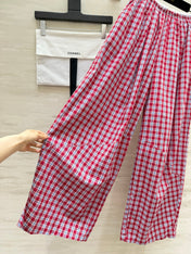 CHANEL 26S PLAID WIDE-LEG PANTS 1445