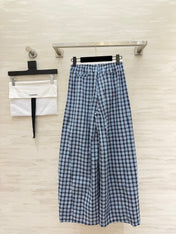 CHANEL 26S PLAID WIDE-LEG PANTS 1444