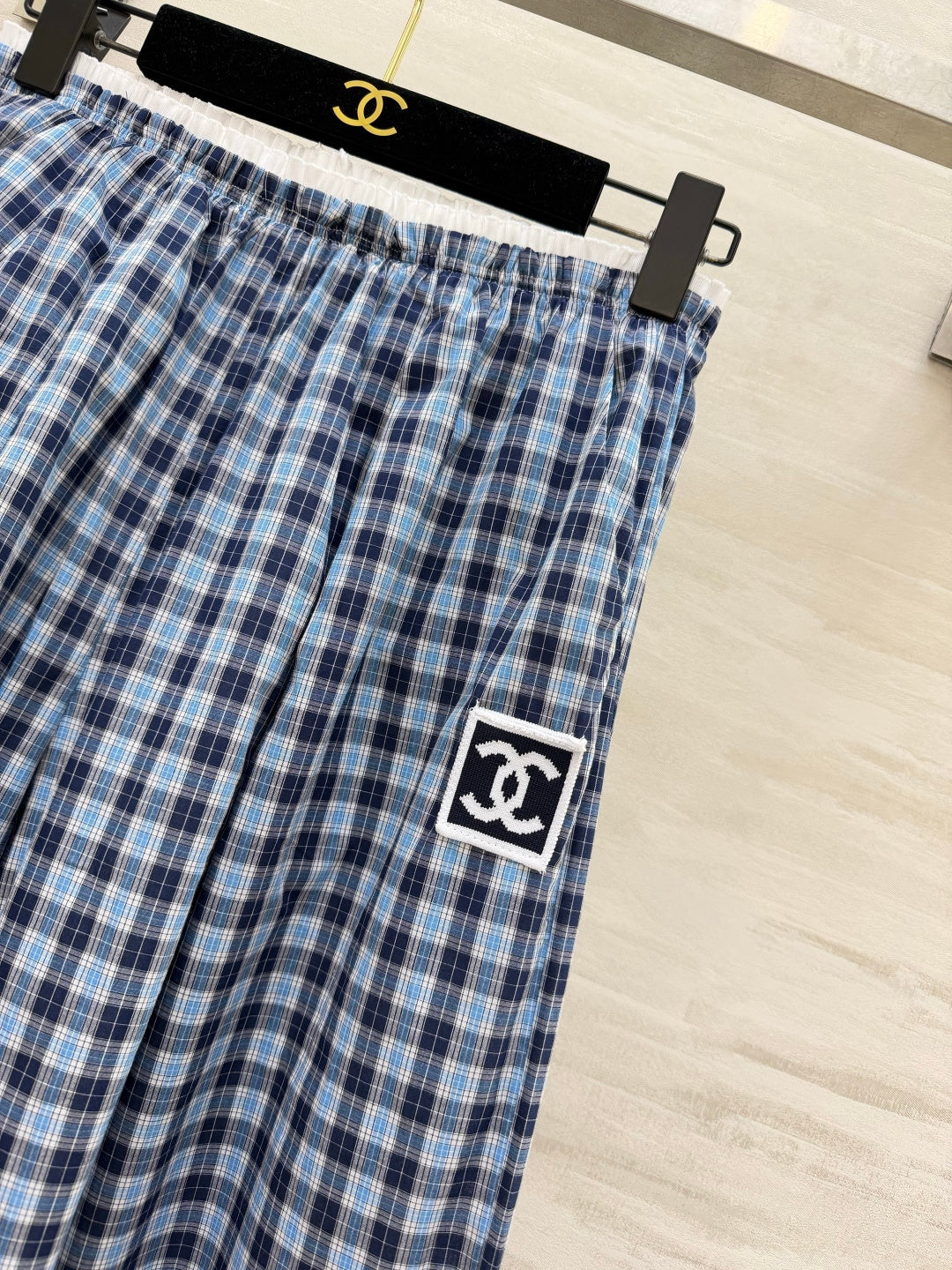 CHANEL 26S PLAID WIDE-LEG PANTS 1444