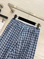 CHANEL 26S PLAID WIDE-LEG PANTS 1444