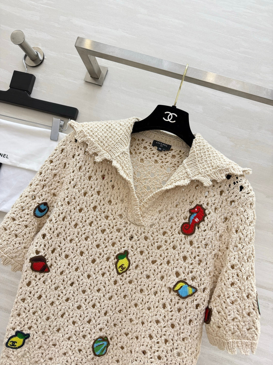 CHANEL 26S KNIT COLLARED TOP 1424