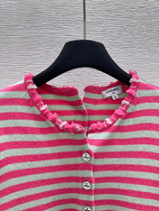 Chanel Cardigan Pink mix Gray Cachemire 232766