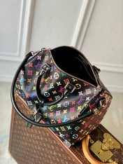 SPEEDY SOFT 30 IN COLORFUL MONOGRAM PATTERN AND BLACK COATED CANVAS