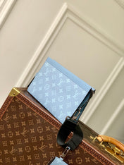 GASTON WEARABLE WALLET 22 IN BLUE MONOGRAM COATED CANVAS