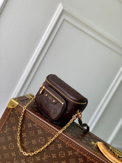 MINI BUMBAG 17 IN DARK BROWN MONOGRAM EMBOSSED LOGO CALFSKIN