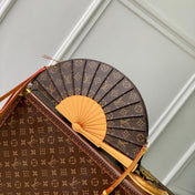 LV FAN 37 IN BROWN MONOGRAM COATED CANVAS AND CALFSKIN