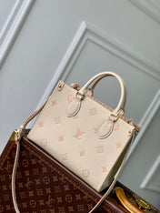 ONTHEGO 25 IN CREAM MONOGRAM EMPREINTE CALFSKIN EMBOSSED LOGO