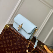 WALLET ON CHAIN BLOOM 20 IN AZUR BLUE CALFSKIN