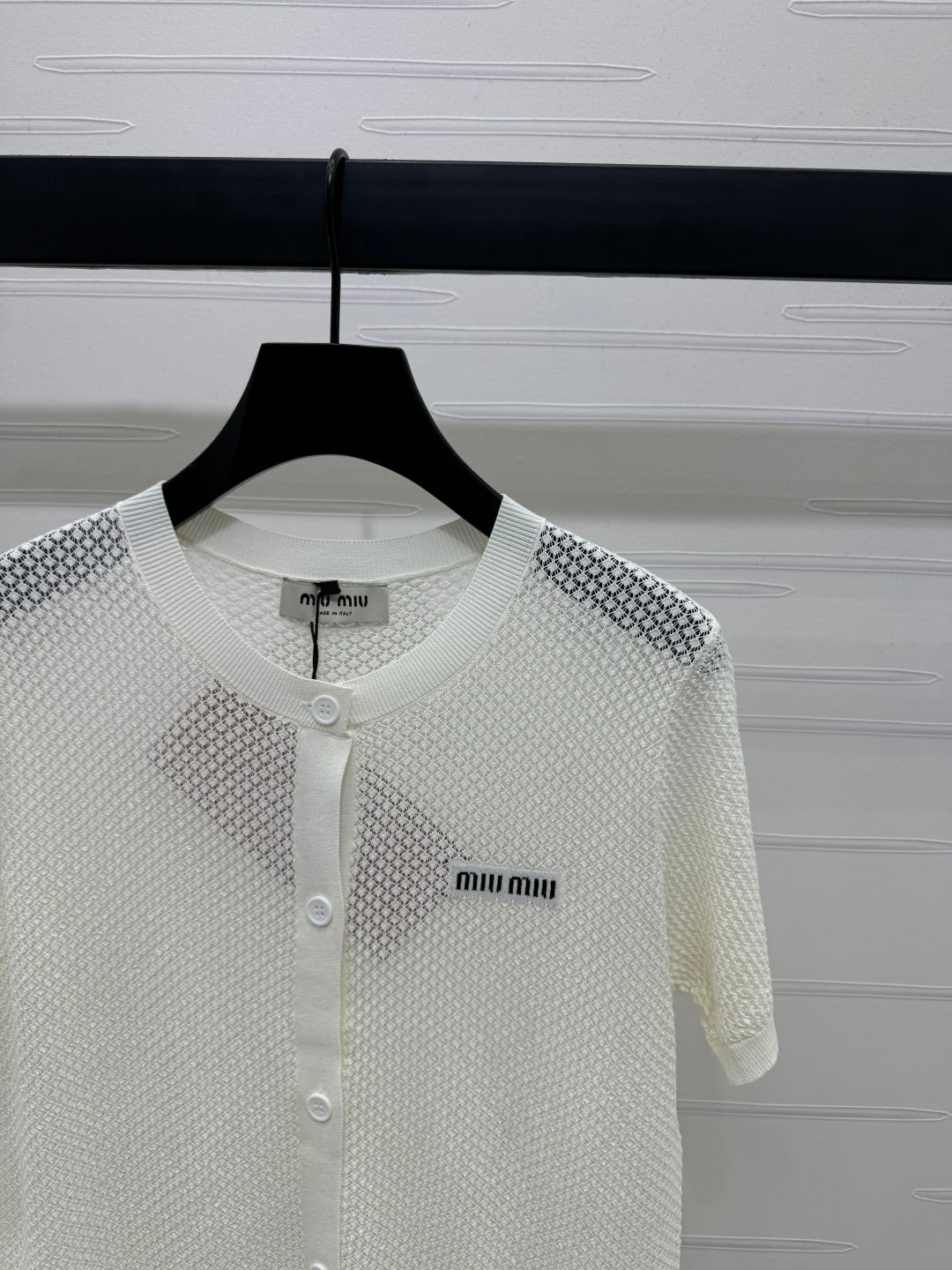 MIU 25S SHORT SLEEVE ROUND NECK CARDIGAN 264268