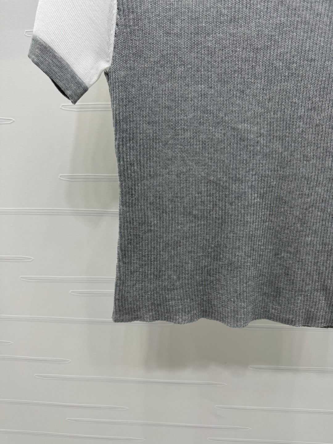 MIUMIU CREW NECK SHORT-SLEEVE SHEER KNIT TOP 274812