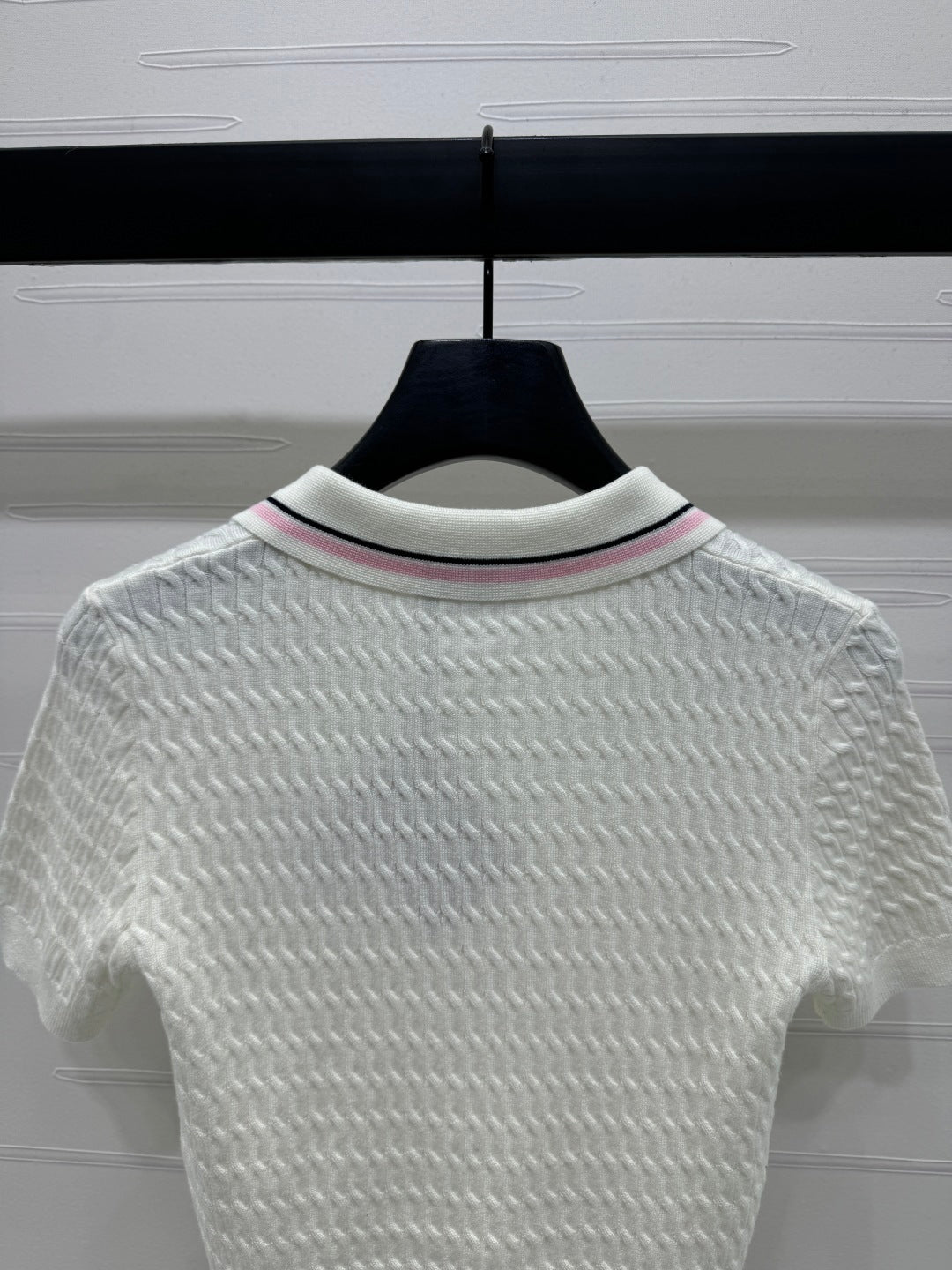 MIUMIU KNITTED POLO SHIRT WHITE 274837