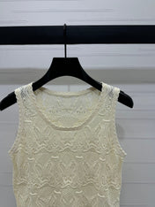 DIOR 25S HAND CROCHET VEST IN COTTON 264185