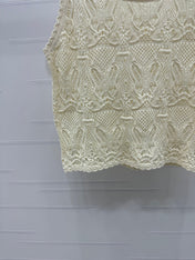 DIOR 25S HAND CROCHET VEST IN COTTON 264185
