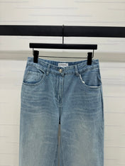 CHANEL 25S HIGH WAISTED DENIM PANTS 264194