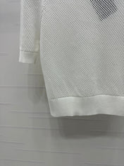 PRAD 25S HOLLOW KNIT SHORT SLEEVE TOP 264134