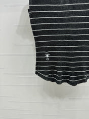 DIOR 25S SHORT SLEEVE STRIPED V-NECK SWEATER 264077