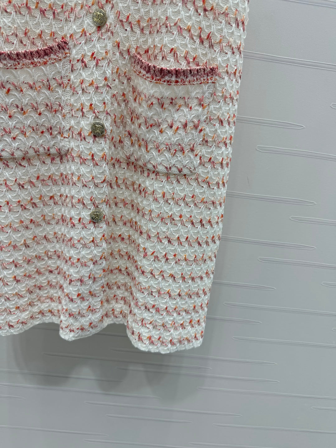 CHANEL 25S ROUND NECK KNIT DRESS WITH PEARL TAG 264026