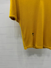 DIOR V-NECK KNITTED SHORT-SLEEVE T-SHIRT YELLOW 274935