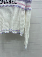 CHANEL 25S LONG SLEEVE OPEN-KNIT SWEATER STYLE 161