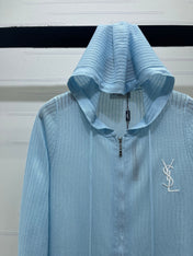 YSL 26S ZIP UP HOODED CARDIGAN 389