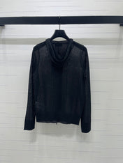 YSL 26S ZIP UP HOODED CARDIGAN 390