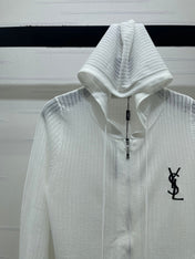 YSL 26S ZIP UP HOODED CARDIGAN 391