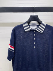 THOM 26S SHORT SLEEVE POLO KNIT TOP STYLE 258