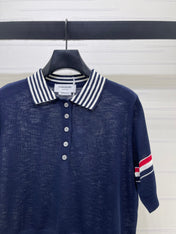 THOM 26S SHORT SLEEVE POLO KNIT TOP STYLE 258
