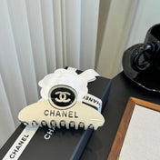 CHANEL 26S HAIR CLAW CLIP IN WHITE METAL 503067