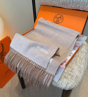 HERMES 25S SCARF 190 IN CASHMERE 987692