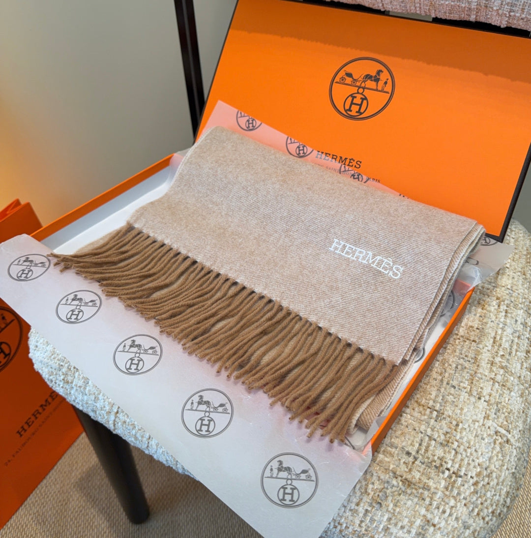 HERMES 25S SCARF 190 IN CASHMERE 987692